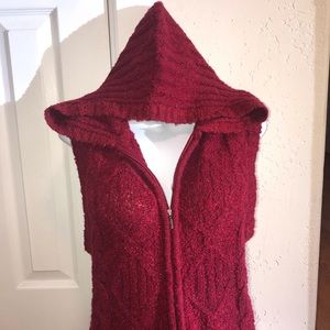 Classy HOODED Cold Water Creek Knit Sweater Vest L